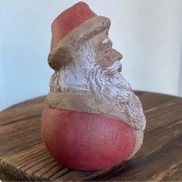 Vintage Santa Ornament Christmas St Nick Flat Bottom Shelf Decor Made In Taiwan - Picture 4 of 8